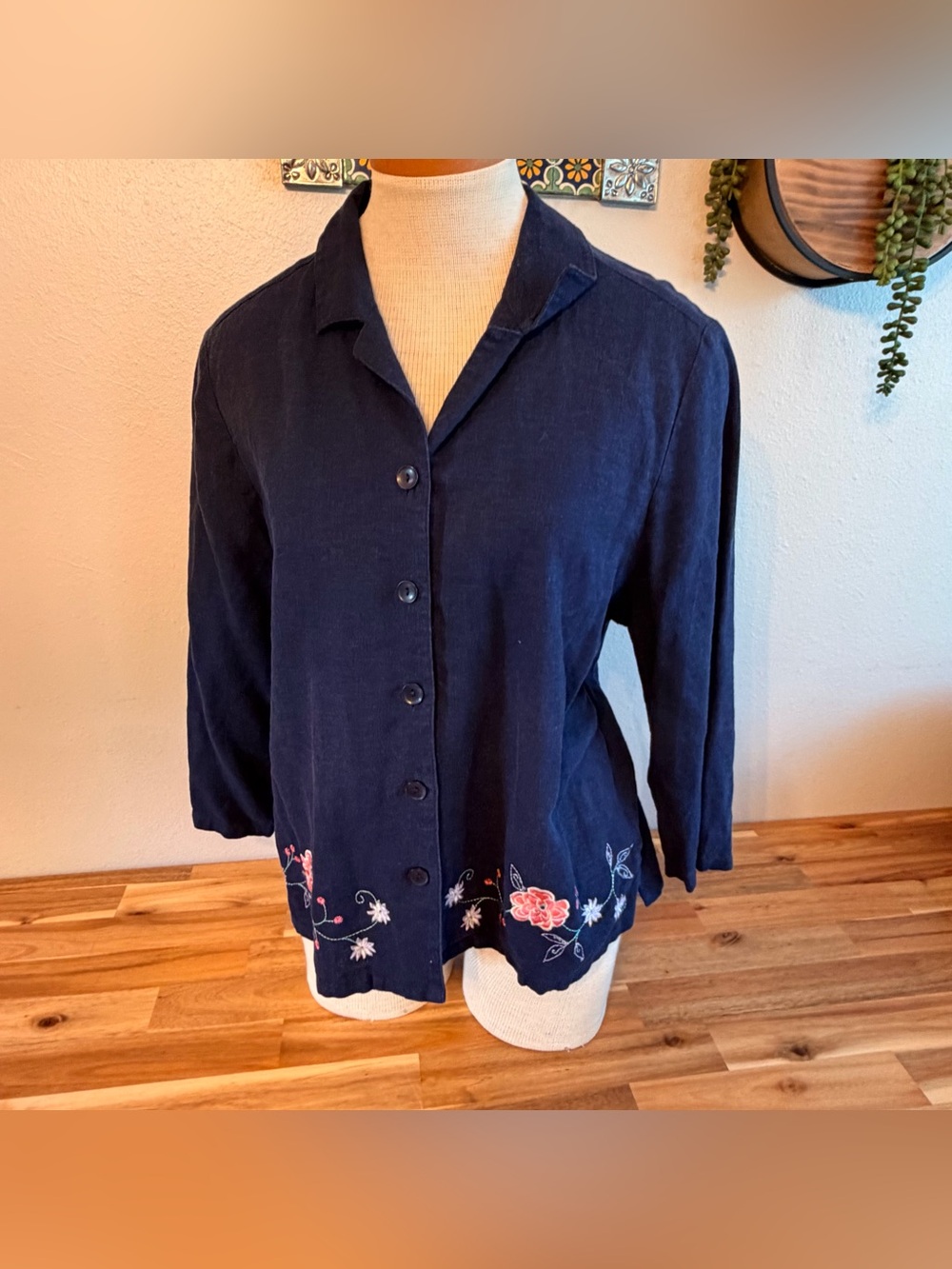 Vintage Cottagecore Sag Harbor Floral Embroidered Blouse